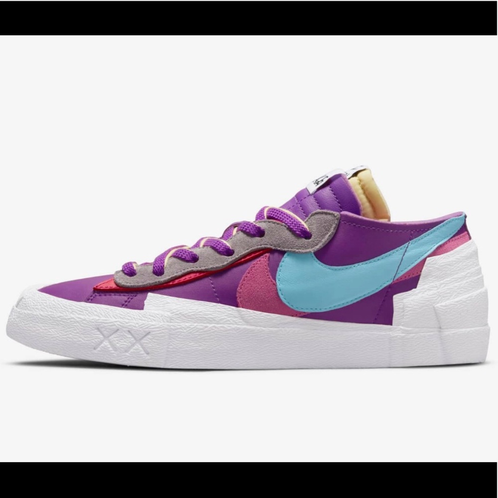 🔥🔥🔥 Like New NIKE SACAI KAWS Blazer Low Purple Dusk Unisex Sneakers 🔥🔥🔥 - Picture 6 of 17